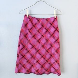 Anna Sui MOD wool knee length skirt